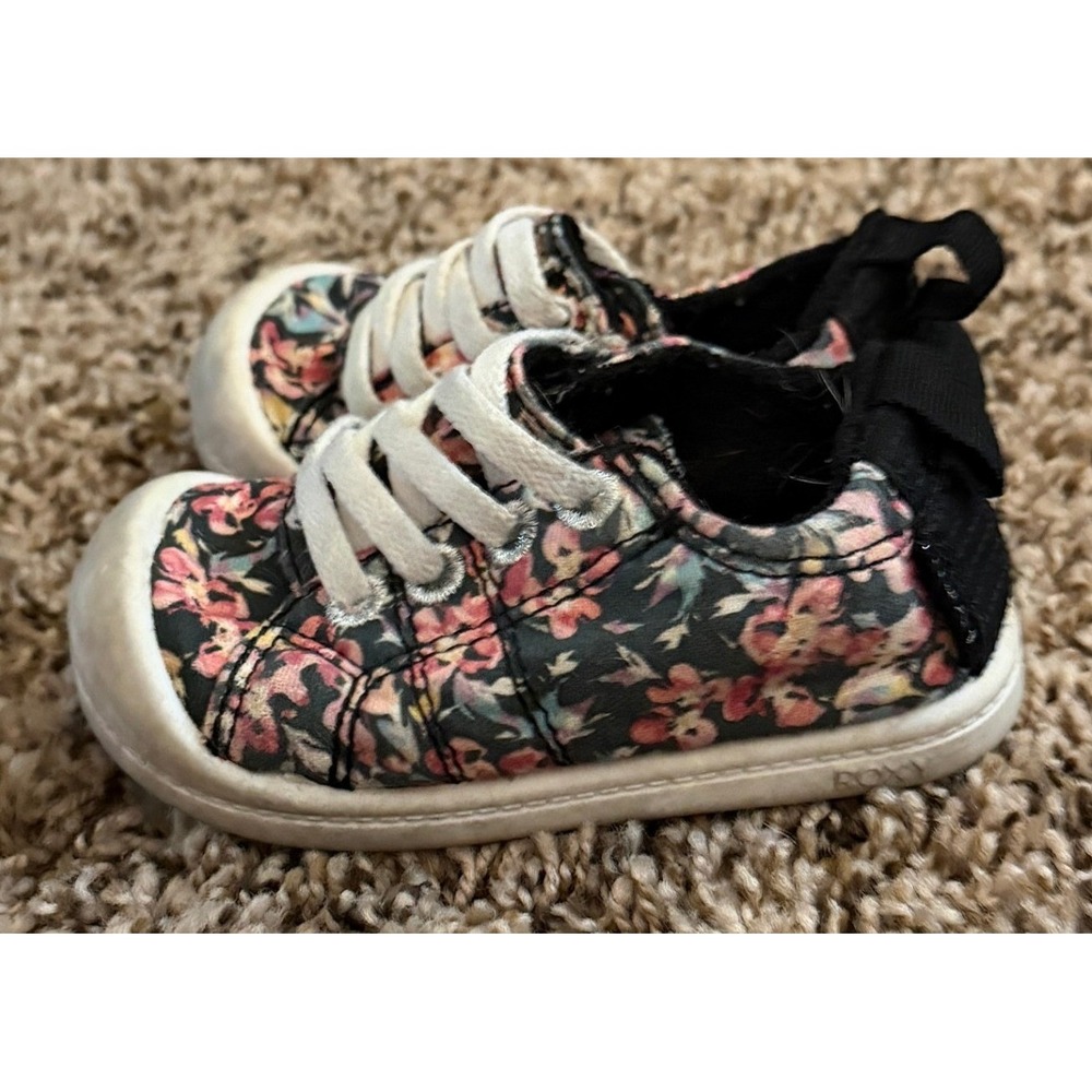 Roxy Toddler Girl W Bayshore III Canvas Floral Print Sneakers Size 5